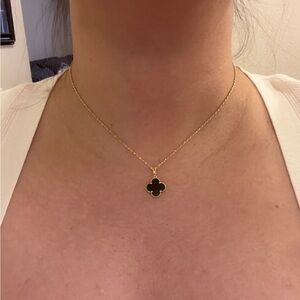 18k Real Gold CVA Clover Pendant Necklace